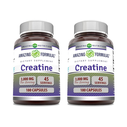 Amazing Nutrition Créatine Monohydrate 3000 mg 180 capsules, vue de face