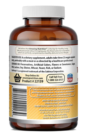 Amazing Nutrition Curcuma Curcumin 2250 Mg capsules végétales avec ingrédients