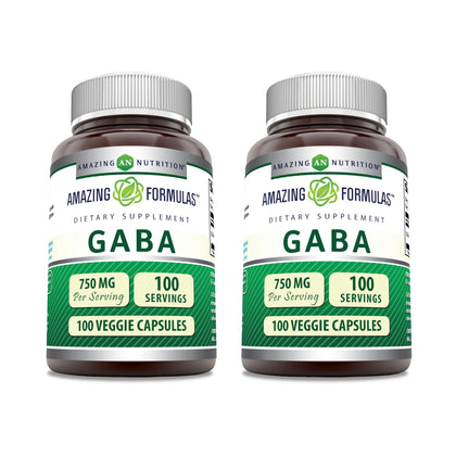 Amazing Nutrition GABA 750 mg complément alimentaire végétarien 100 capsules