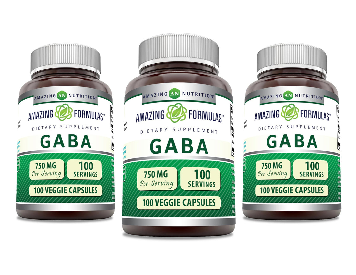 Amazing Nutrition GABA 750 mg complément alimentaire végétarien emballage avant