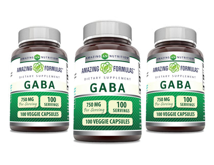 Amazing Nutrition GABA 750 mg complément alimentaire végétarien emballage avant