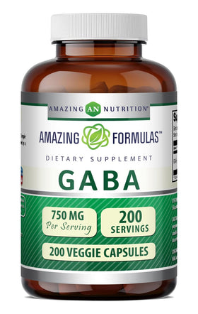 Amazing Nutrition GABA 750mg Capsules Végétales 200 unités vue de face