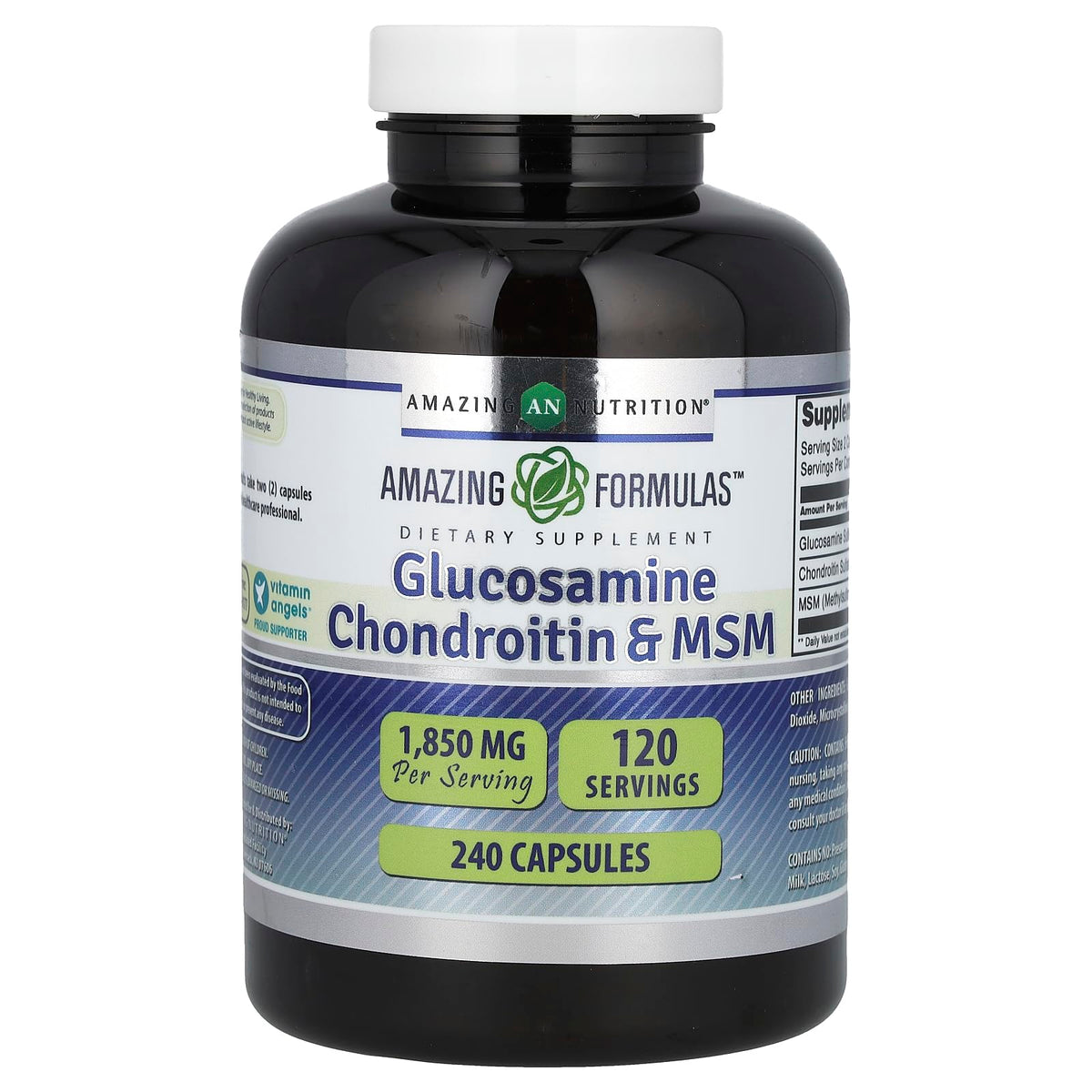 Amazing Nutrition Glucosamine Chondroïtine 1850 Mg 240 capsules emballage avant