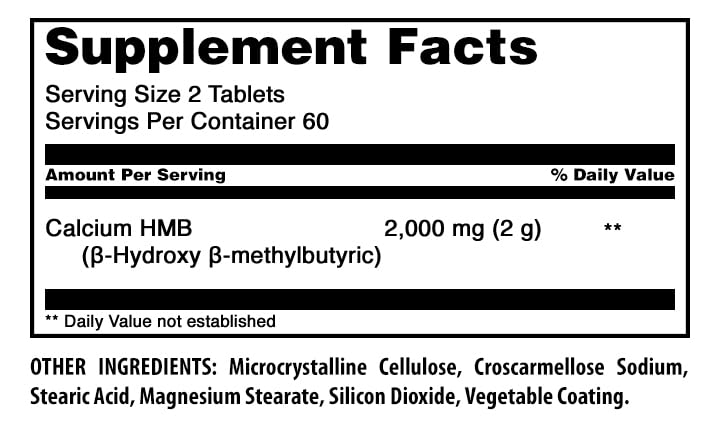 Amazing Nutrition HMB 2000 Mg 120 comprimés côté