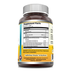 Amazing Nutrition Huile de Foie de Morue Norvégien 1250 Mg étiquette et informations