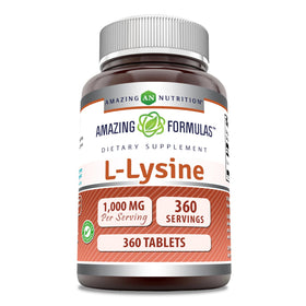 Amazing Nutrition L-Lysine 1000 Mg 360 comprimés bouteille vue de face