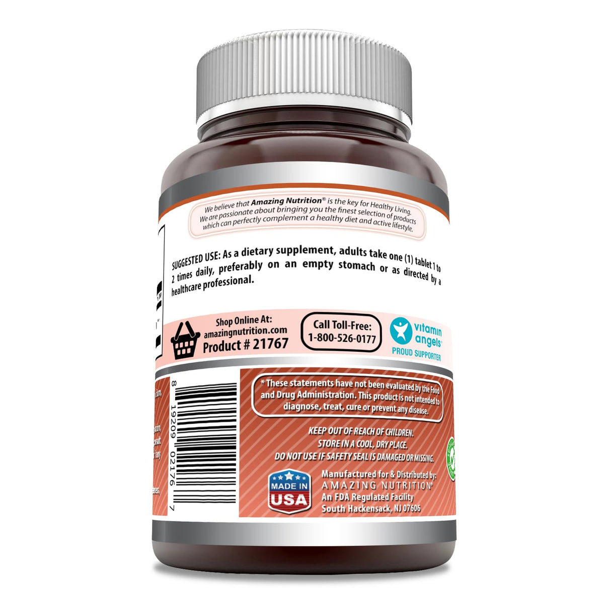 Amazing Nutrition L-Lysine 1000 Mg 360 comprimés sur fond blanc