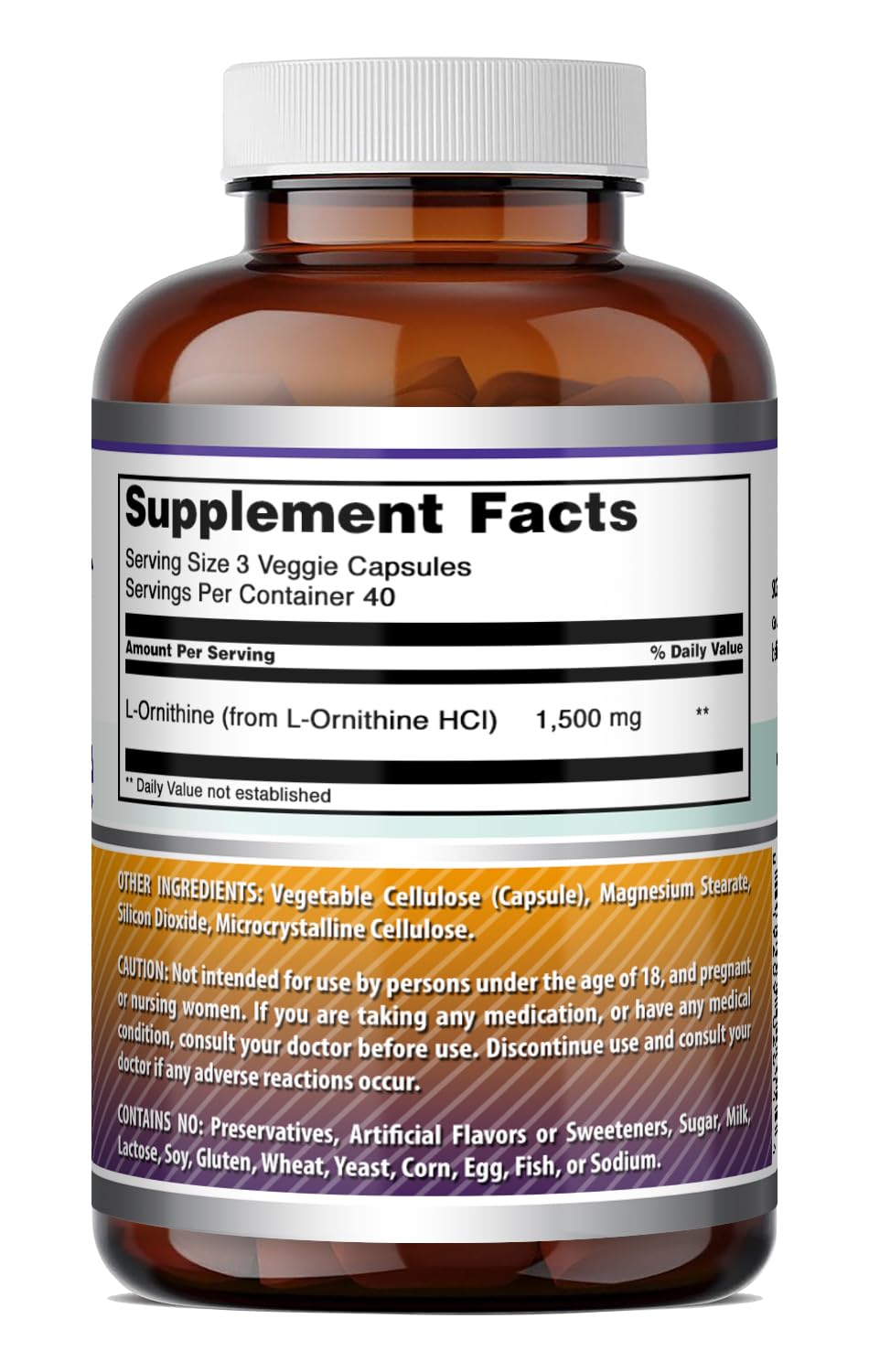 Amazing Nutrition L-Ornithine capsules sur une table
