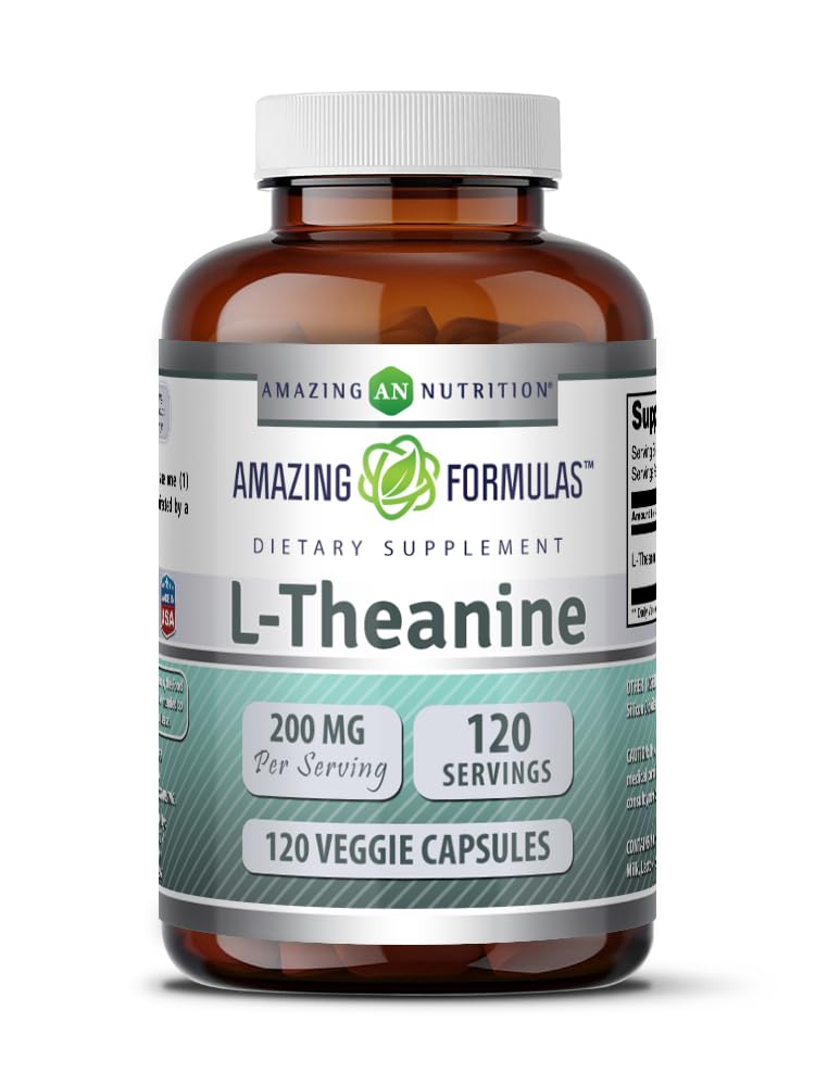 Amazing Nutrition L-Théanine 200 mg Capsules véganes vue de face