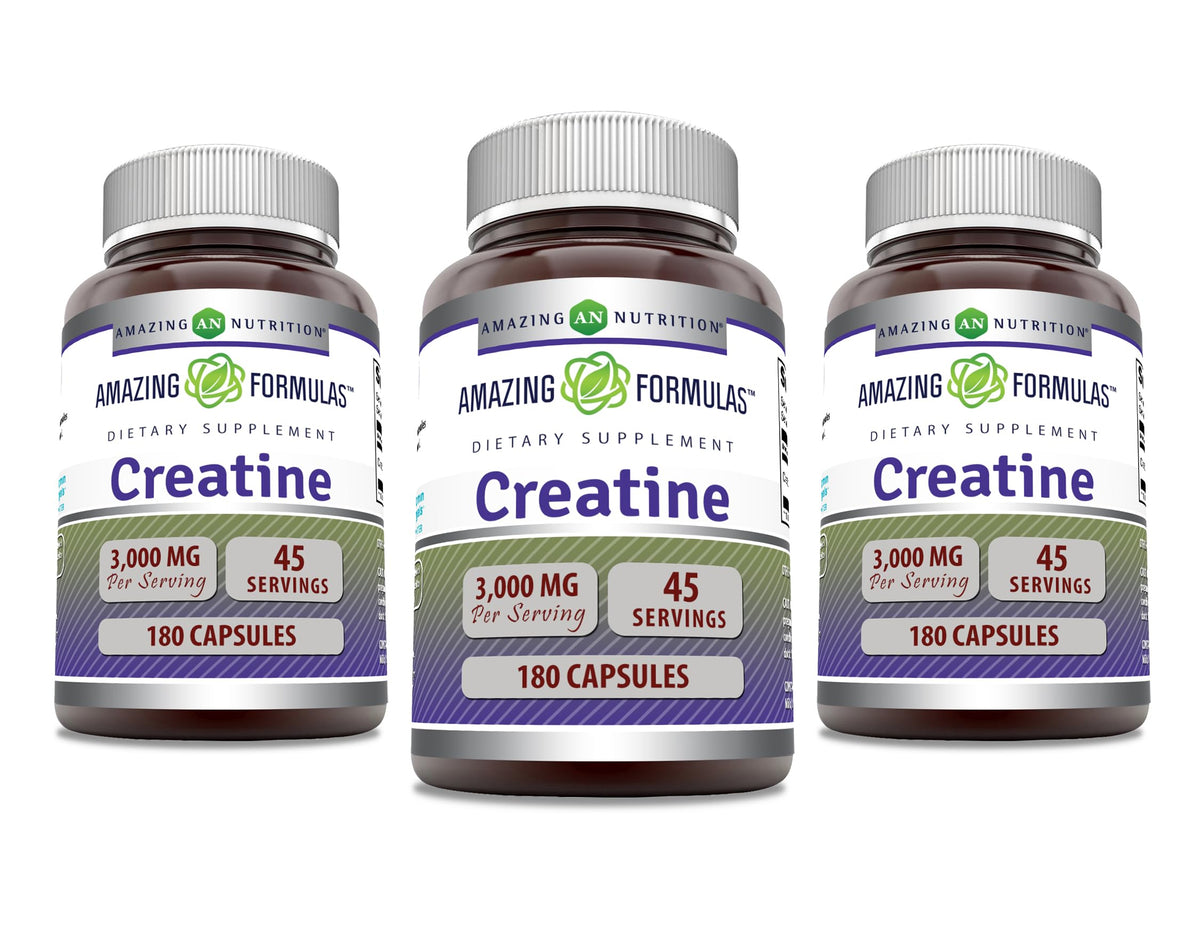 Amazing Nutrition Monohydrate Créatine 3000 mg capsules front view