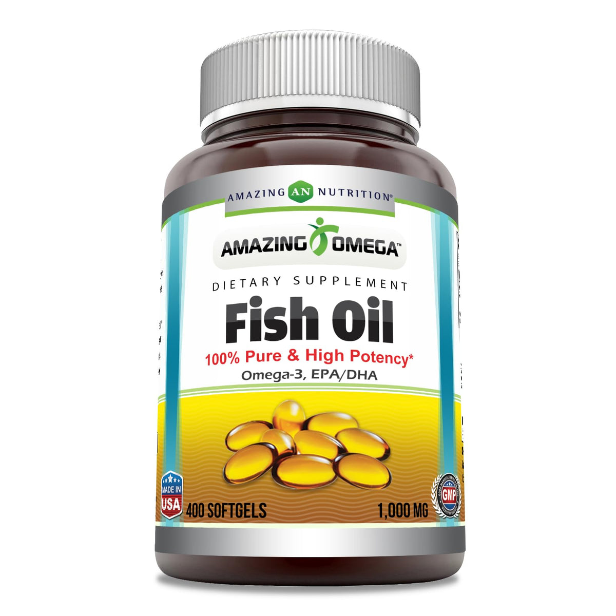 Amazing Nutrition Omega-3 Huile de Poisson 1000 Mg 400 gélules vue avant
