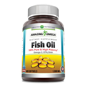 Amazing Nutrition Omega-3 Huile de Poisson 1000 Mg 400 gélules vue avant