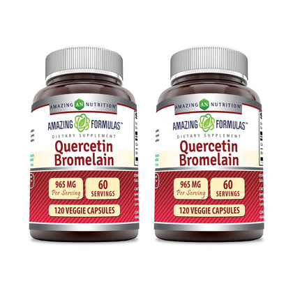 Amazing Nutrition Quercétine 800mg avec Bromélaïne 165mg - vue avant de l'emballage