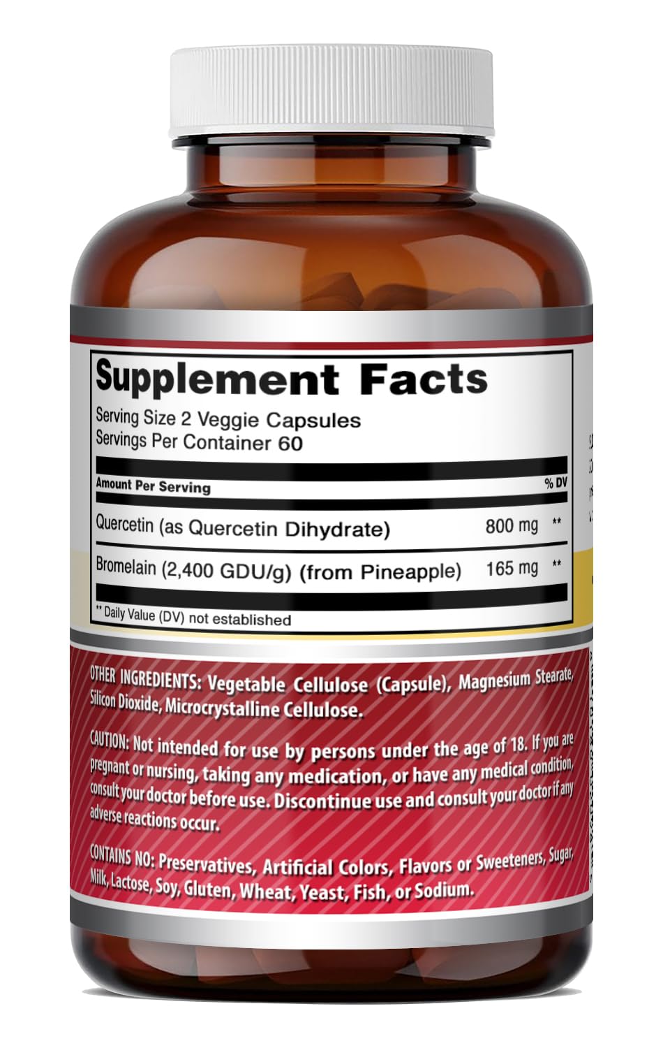 Amazing Nutrition Quercétine 800mg - emballage sur une table en bois