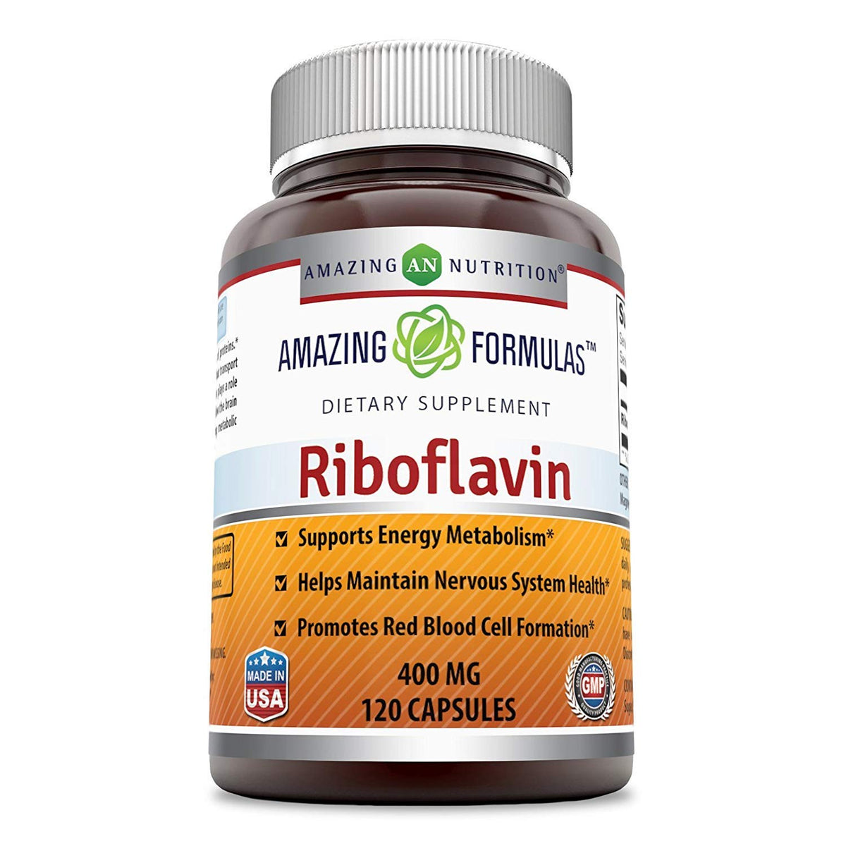 Amazing Nutrition Riboflavine 400 mg capsules side view