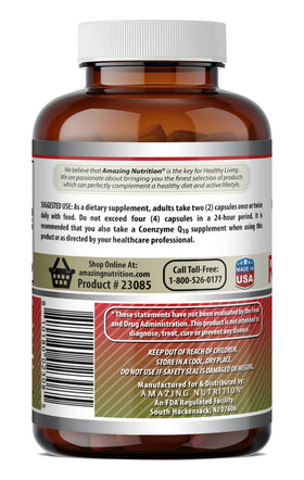 Amazing Nutrition Riz de Levure Rouge 1200mg gélules dans l'emballage