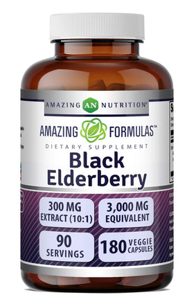 Amazing Nutrition Sambucus Baies de Sureau 300 mg flacon avant