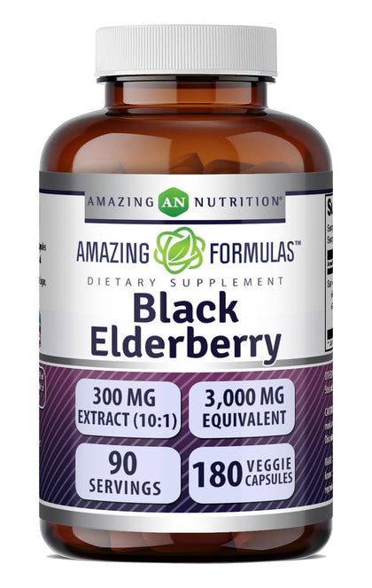 Amazing Nutrition Sambucus Baies de Sureau 300 mg flacon avant
