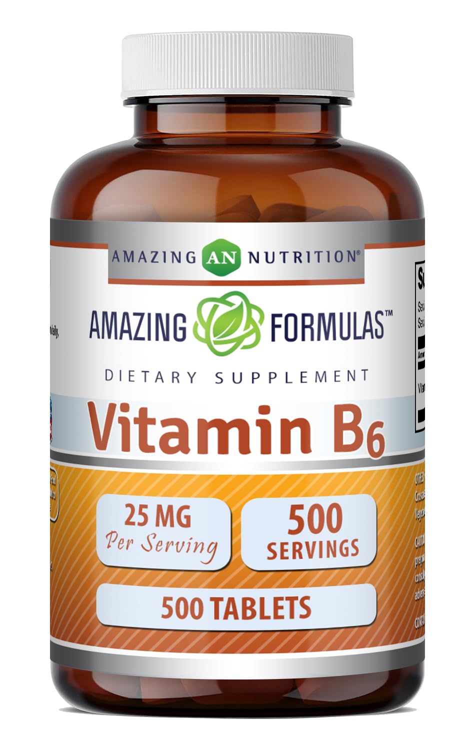 Amazing Nutrition Vitamine B6 25 mg bouteille vue de face
