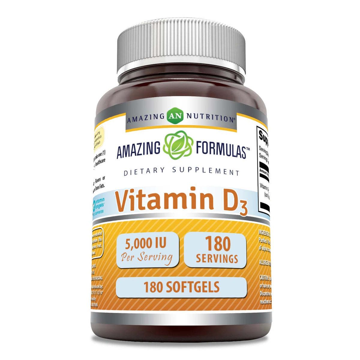 Amazing Nutrition Vitamine D3 5000 IU Softgel boîte avant