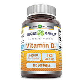 Amazing Nutrition Vitamine D3 5000 IU Softgel boîte avant