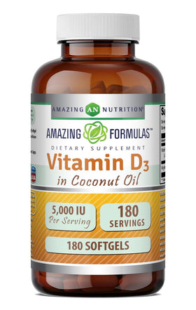 Amazing Nutrition Vitamine D3 5000 UI gélules front view