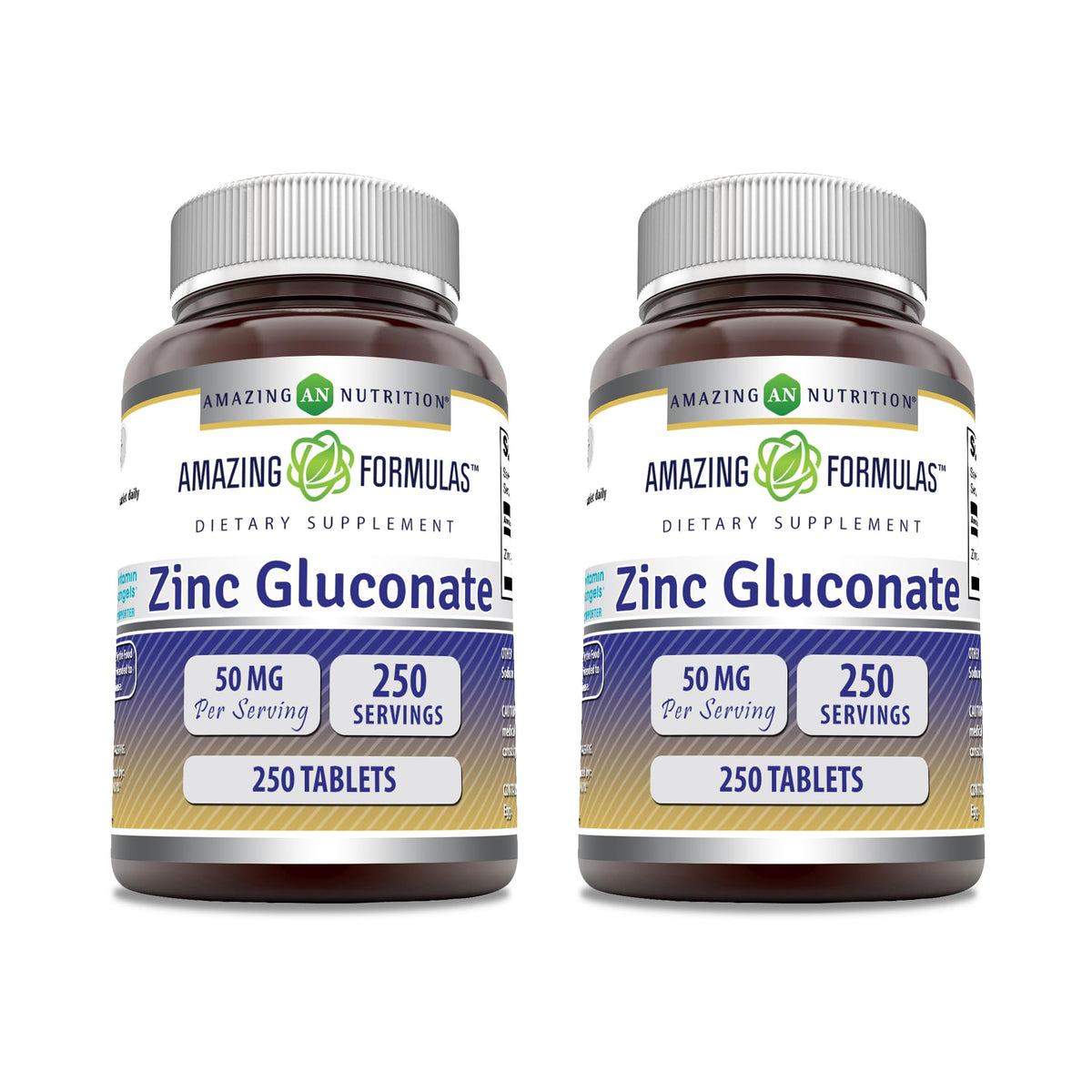 Amazing Nutrition Zinc Gluconate 50 mg boite avant vue