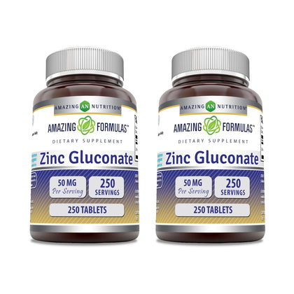 Amazing Nutrition Zinc Gluconate 50 mg boite avant vue