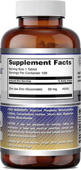 Amazing Nutrition Zinc Gluconate 50 mg boite ouverte montrant les comprimés