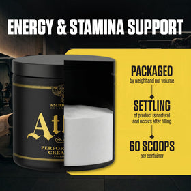 Ambrosia Atlas Poudre de Créatine Monohydrate avec un shaker