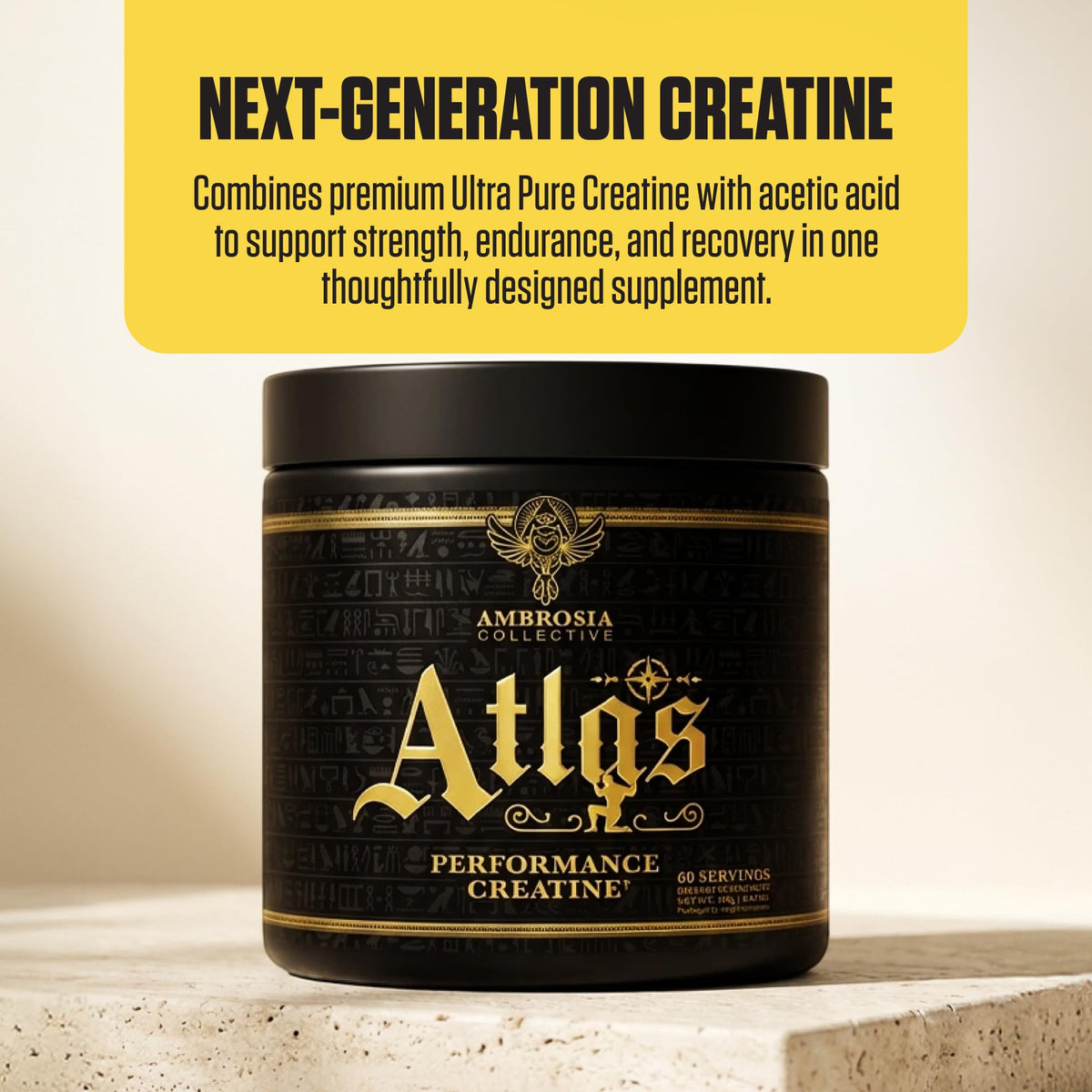 Ambrosia Atlas Poudre de Créatine Monohydrate emballage