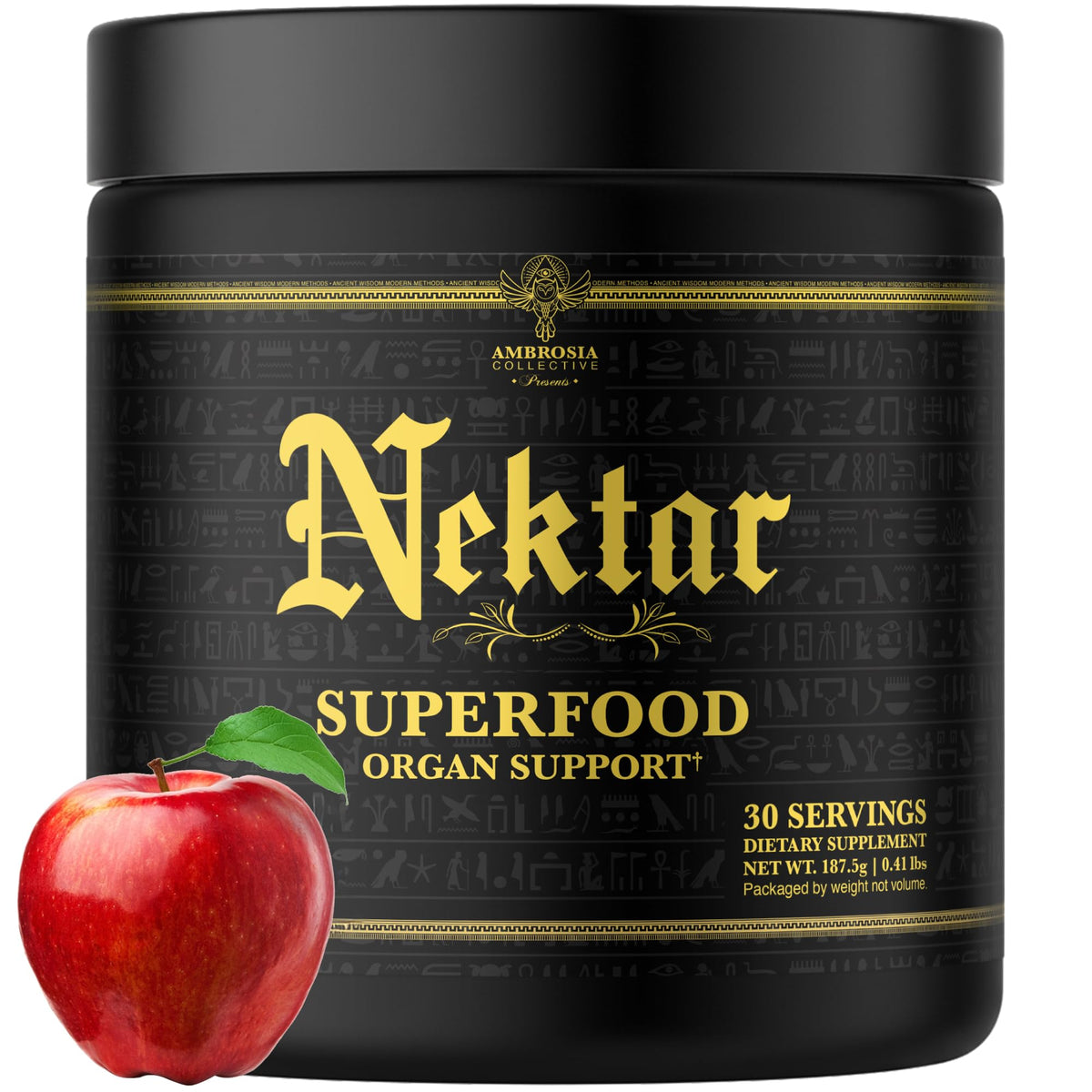 Ambrosia Nektar Poudre Superaliment 222g devant un fond blanc
