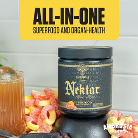 Ambrosia Nektar Poudre Superaliment 231g mélange dans un shaker