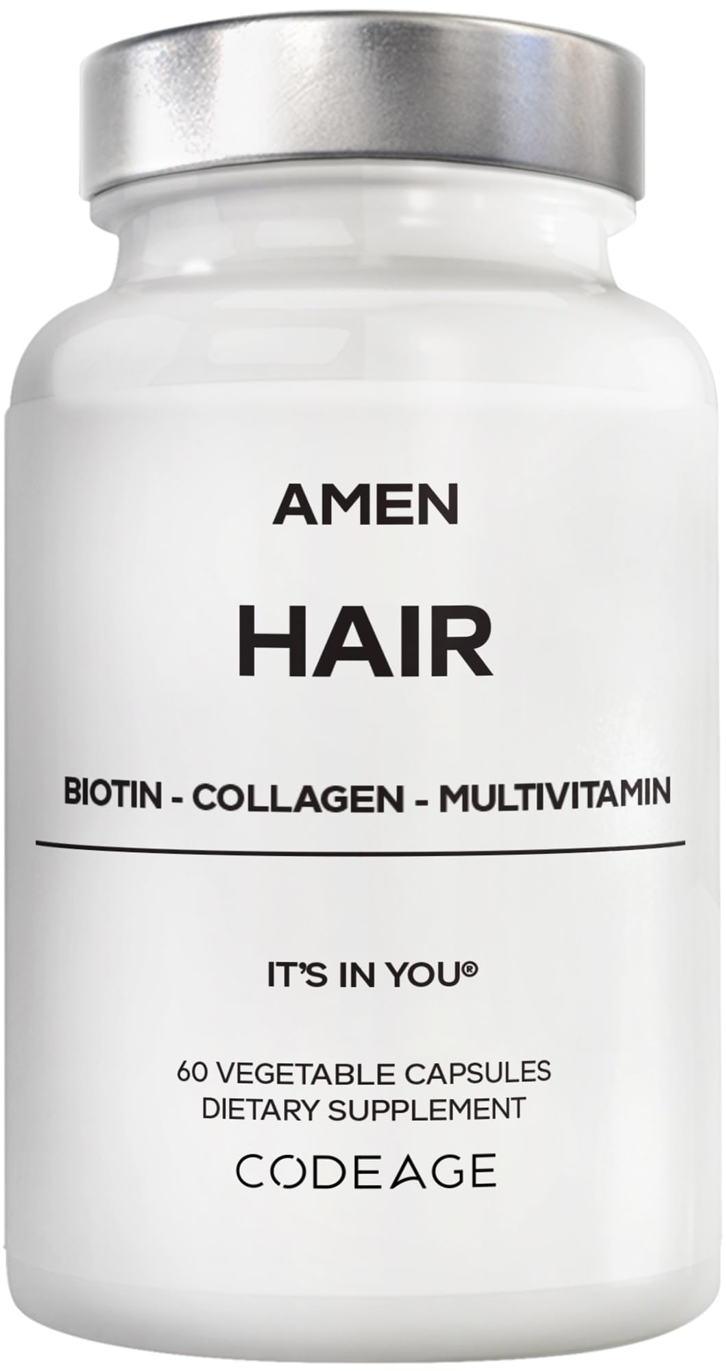 Amen Compléments Cheveux 10 000 mcg Biotine devant de l'emballage