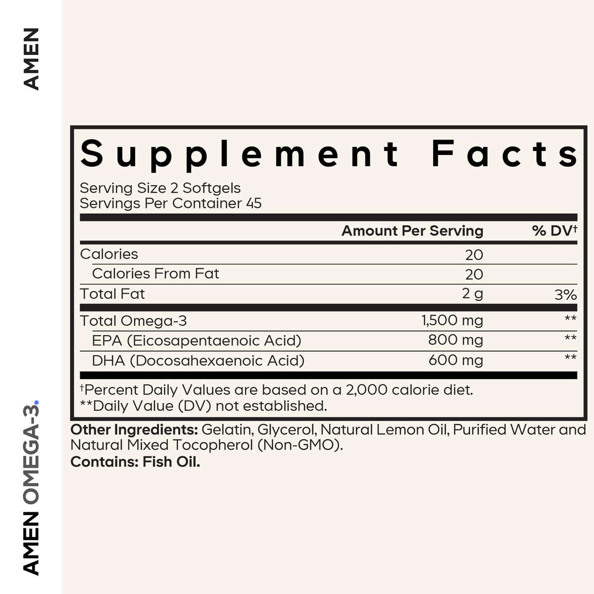 Amen Omega-3 gélule de poisson vue de près