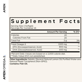 Amen Omega-3 gélule de poisson vue de près