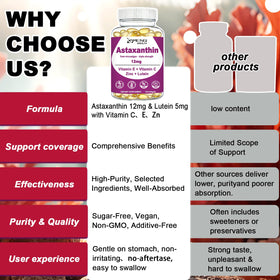 AMENQ hHEALTH Astaxanthin 12mg Softgels sur un fond neutre