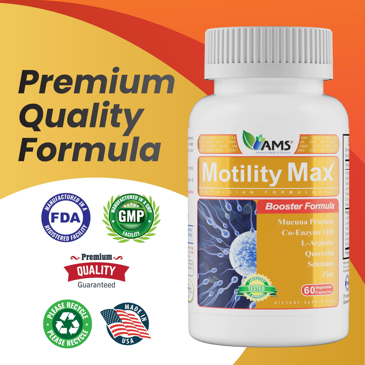 America Medic & Science Motility Max nutritional information