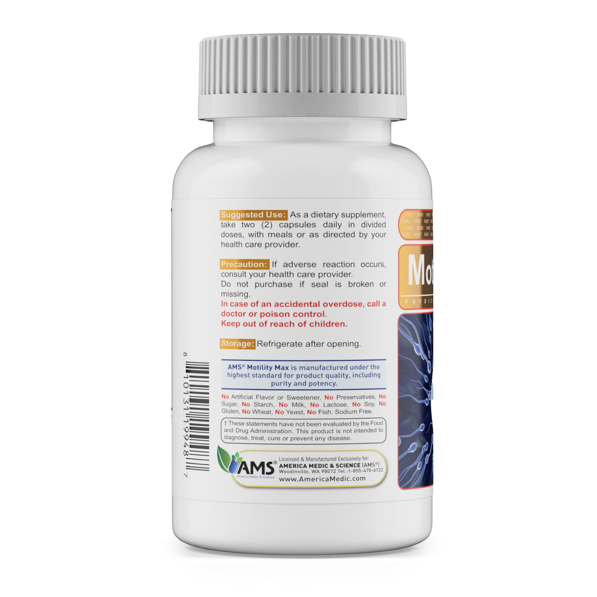 America Medic & Science Motility Max packaging side view