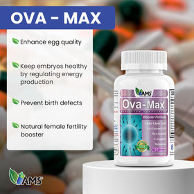America Medic & Science OVA-Max 120 capsules arrière avec informations nutritionnelles