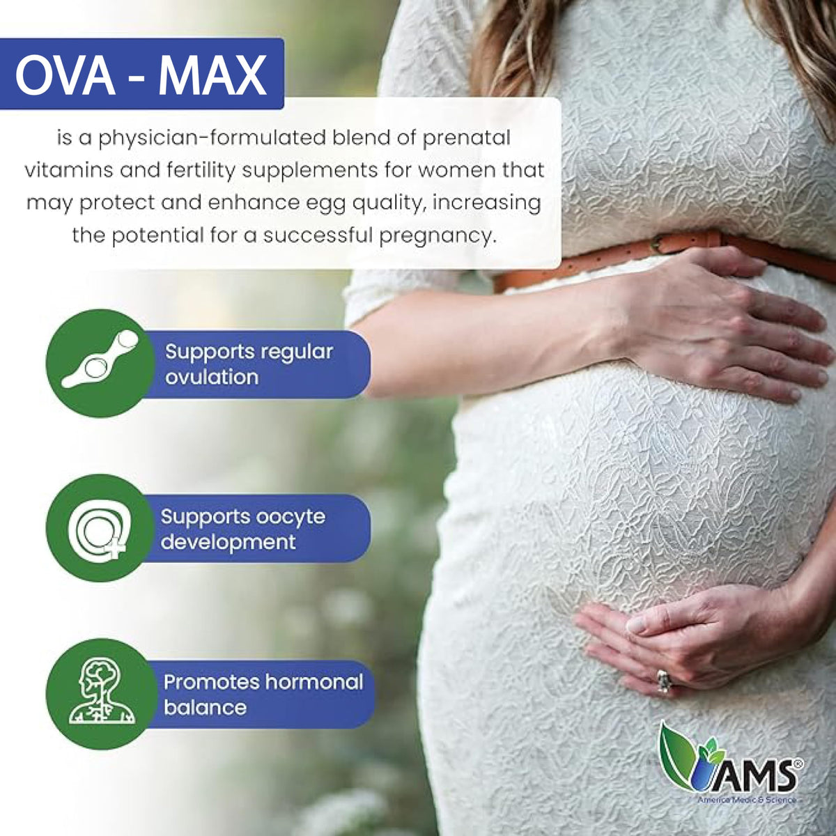 America Medic & Science OVA-Max 120 capsules avec une cuillère dosette