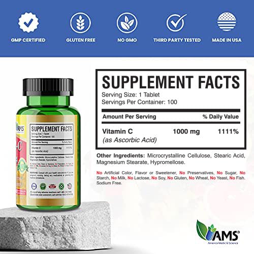 America Medic & Science Rapid-C 1000mg - boîte ouverte avec comprimés