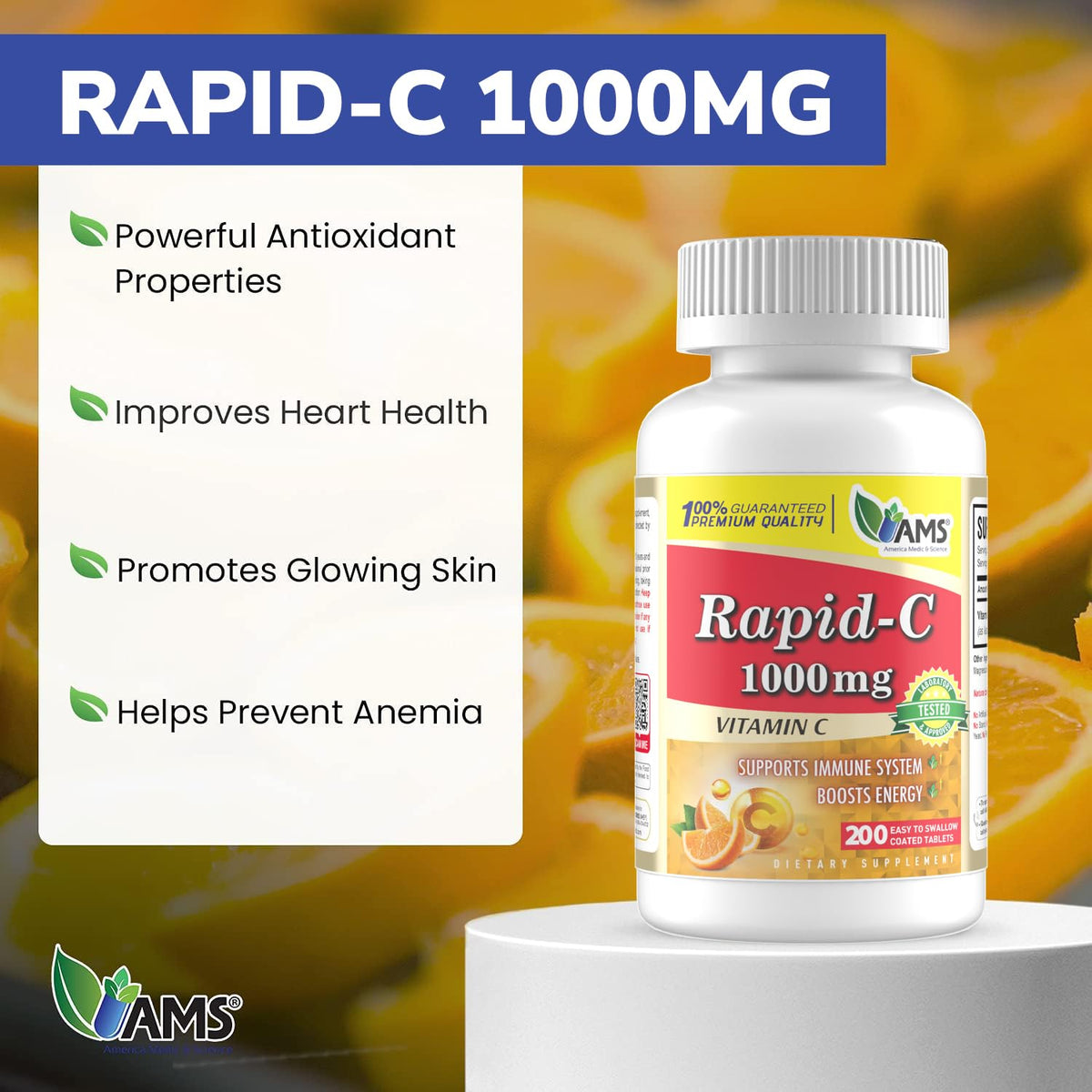 America Medic & Science Rapid-C 1000mg étiquette du produit