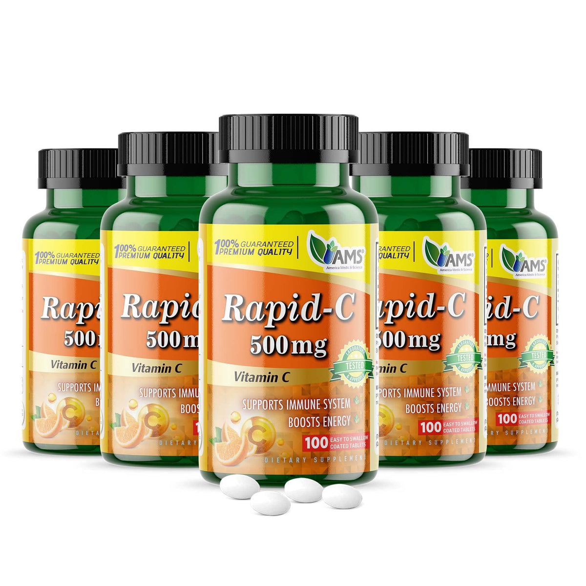 America Medic & Science Rapid-C 500mg complément alimentaire 500 tablettes