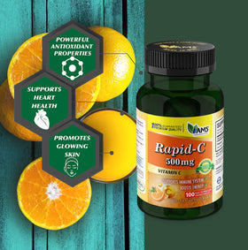 America Medic & Science Rapid-C 500mg comprimés avec verre d'eau