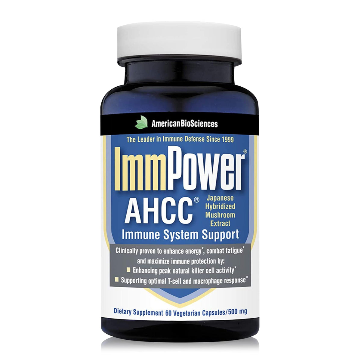 American BioSciences ImmPower AHCC 500mg capsule front view
