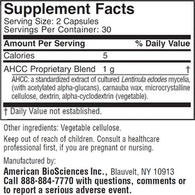 American BioSciences ImmPower AHCC 500mg capsule side view