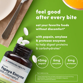 American Health Tablettes à Mâcher Enzymes de Papaye - Présentation des ingrédients