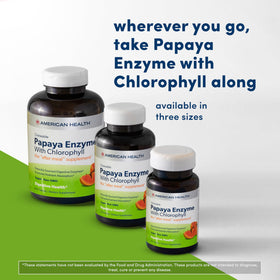 American Health Tablettes à Mâcher Enzymes de Papaye - Vue de l'arrière de l'emballage