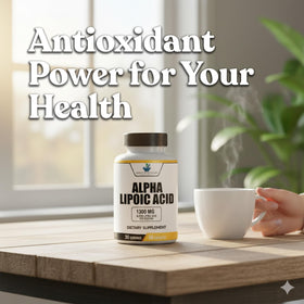 American Standard Supplements acide alpha-lipoïque sur fond blanc